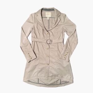 Free People 1970 Women’s Cream Jacket Cotton Blend Belted Size 6